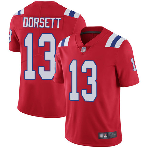 New England Patriots Football #13 Vapor Limited Red Men Phillip Dorsett Alternate NFL Jersey